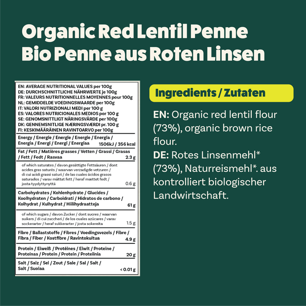 Explore Cuisine Bio Penne aus Roten Linsen